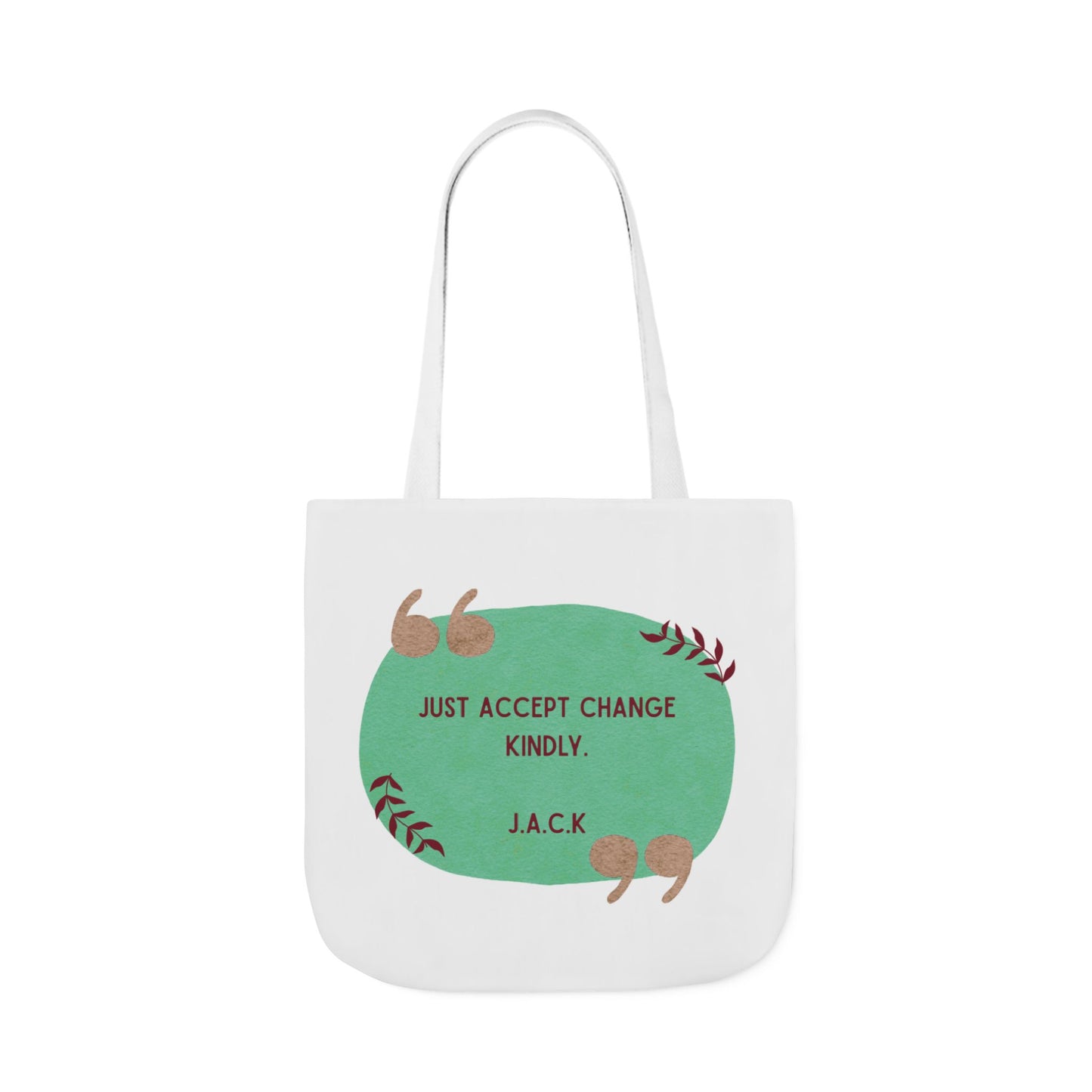 Personalized Initial Quote Inspirational  Note Canvas Tote Custom Name