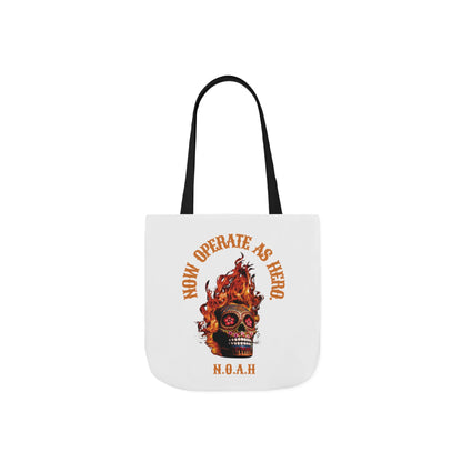Personalized Initial Quote Fire Skull Canvas Tote Custom Name