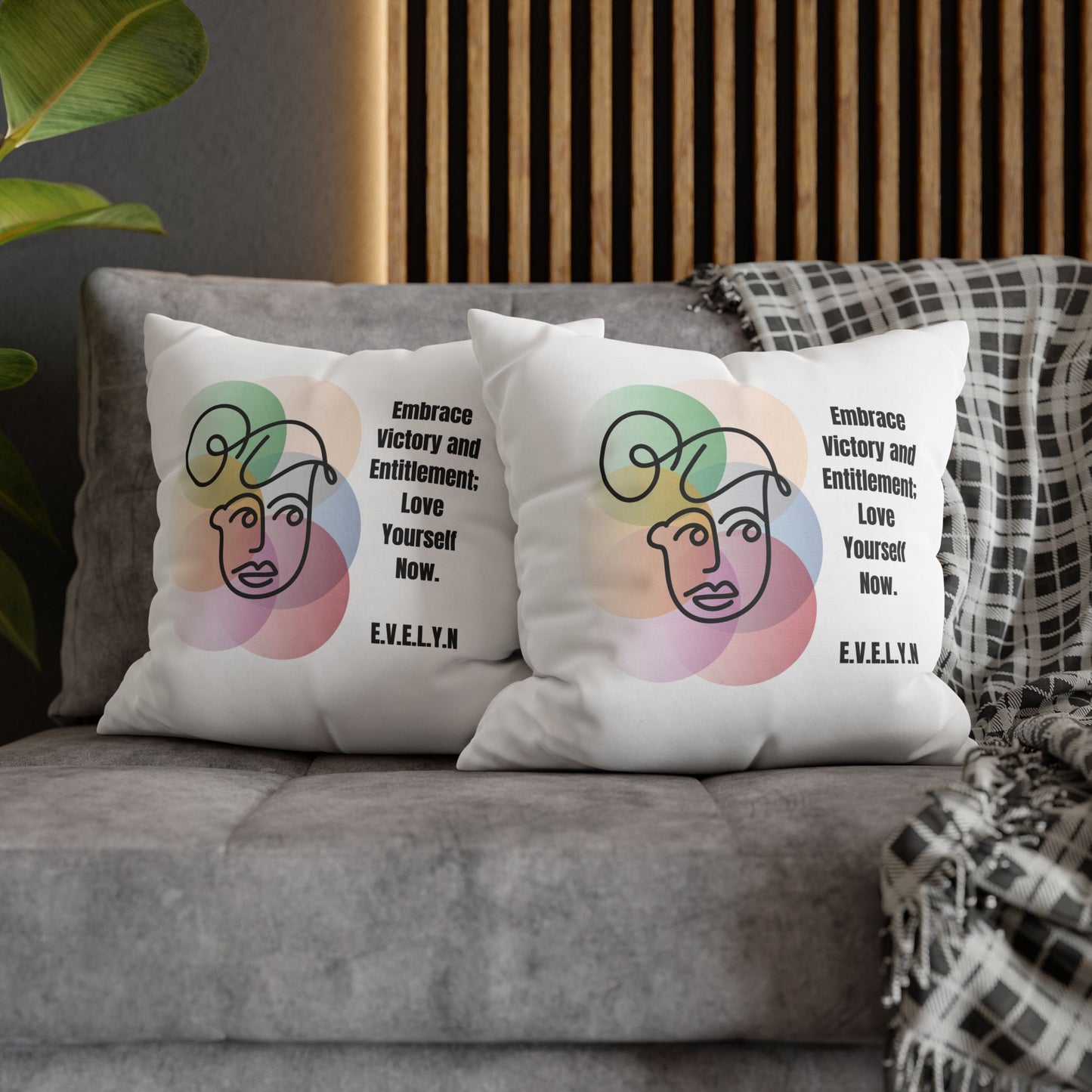 Personalized Initial Quote Simple Girl — Custom Sayings on Square Poly Canvas Pillowcase