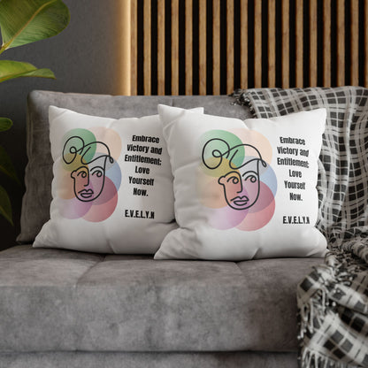 Personalized Initial Quote Simple Girl — Custom Sayings on Square Poly Canvas Pillowcase