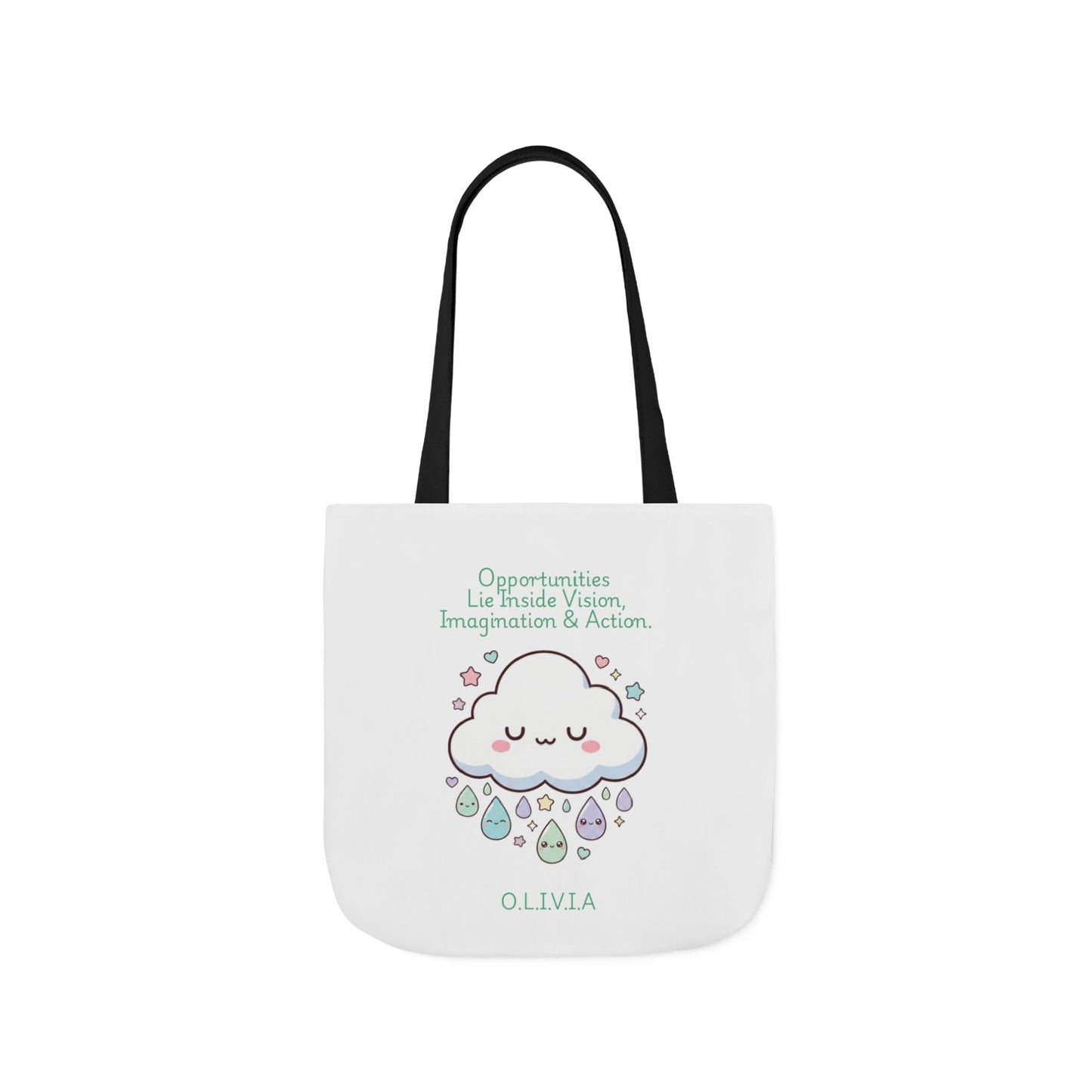 Personalized Initial Quote Cloud Dripping Canvas Tote Custom Name