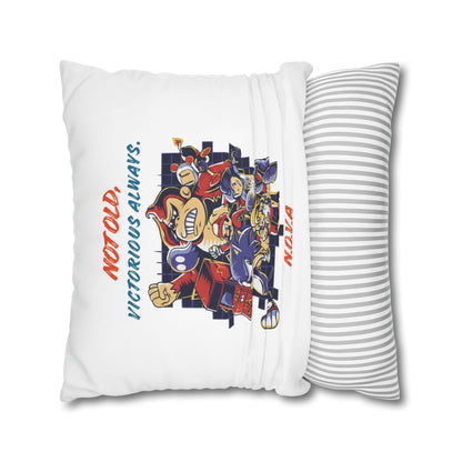 Personalized Initial Quote Cartoon — Custom Sayings on Square Poly Canvas Pillowcase