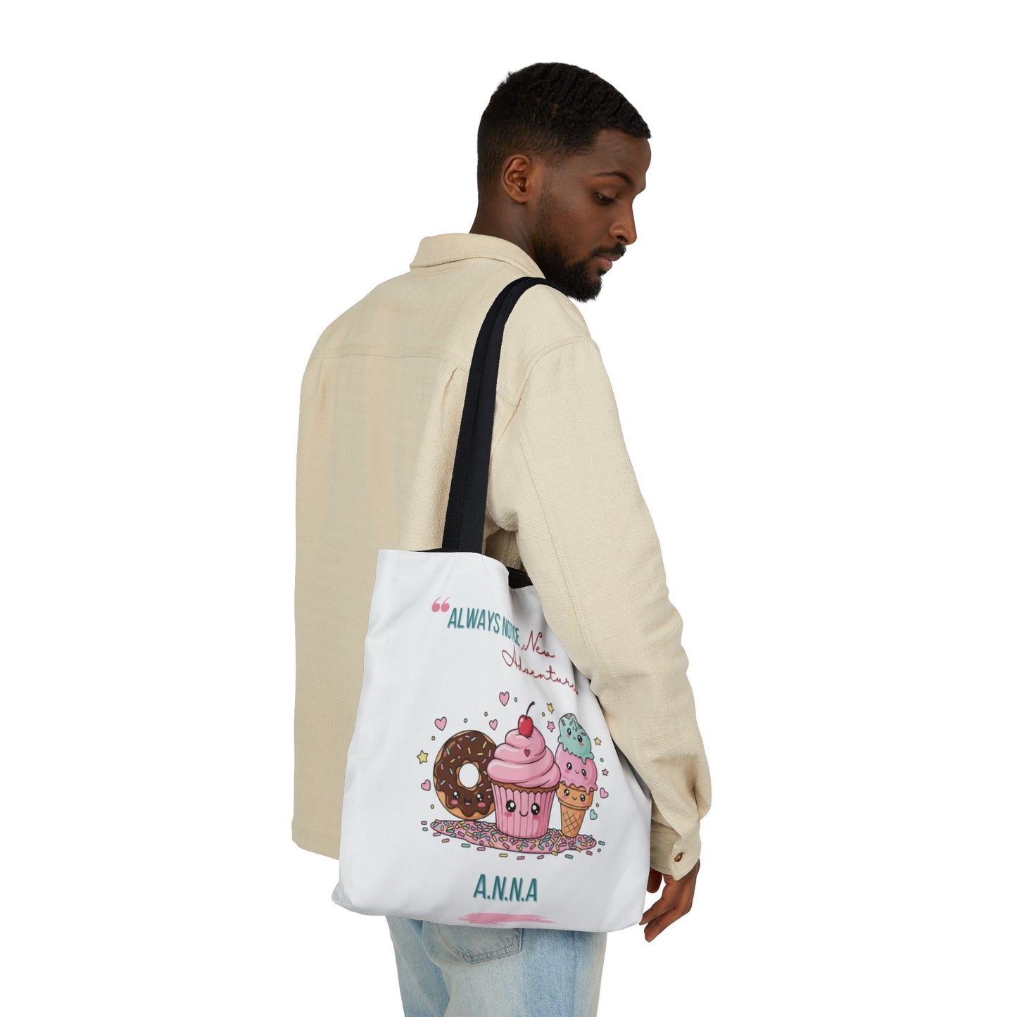 Personalized Initial Quote Sweet Treat Canvas Tote Custom Name