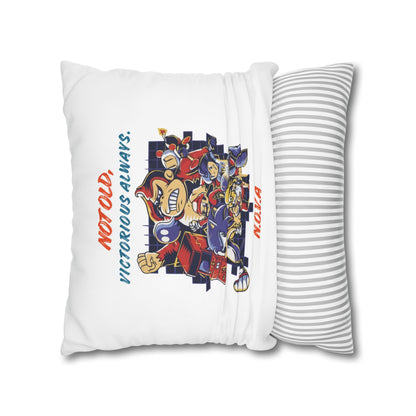 Personalized Initial Quote Cartoon — Custom Sayings on Square Poly Canvas Pillowcase