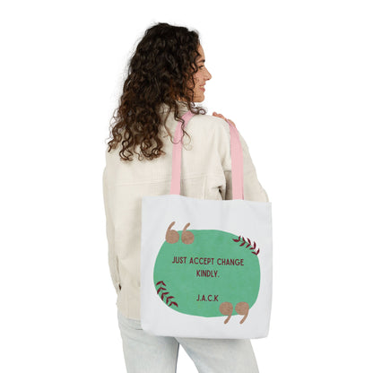 Personalized Initial Quote Inspirational  Note Canvas Tote Custom Name