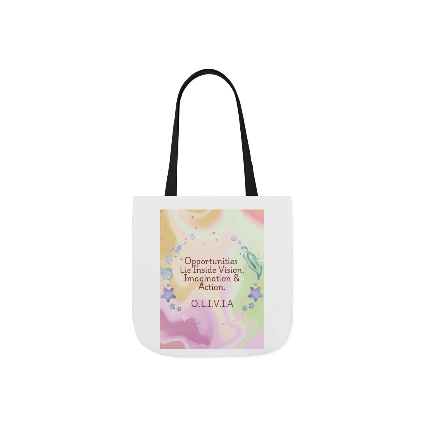 Personalized Initial Quote Ocean Theme Canvas Tote Custom Name