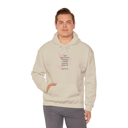 Personalized Pink Bow Hooded Sweatshirt