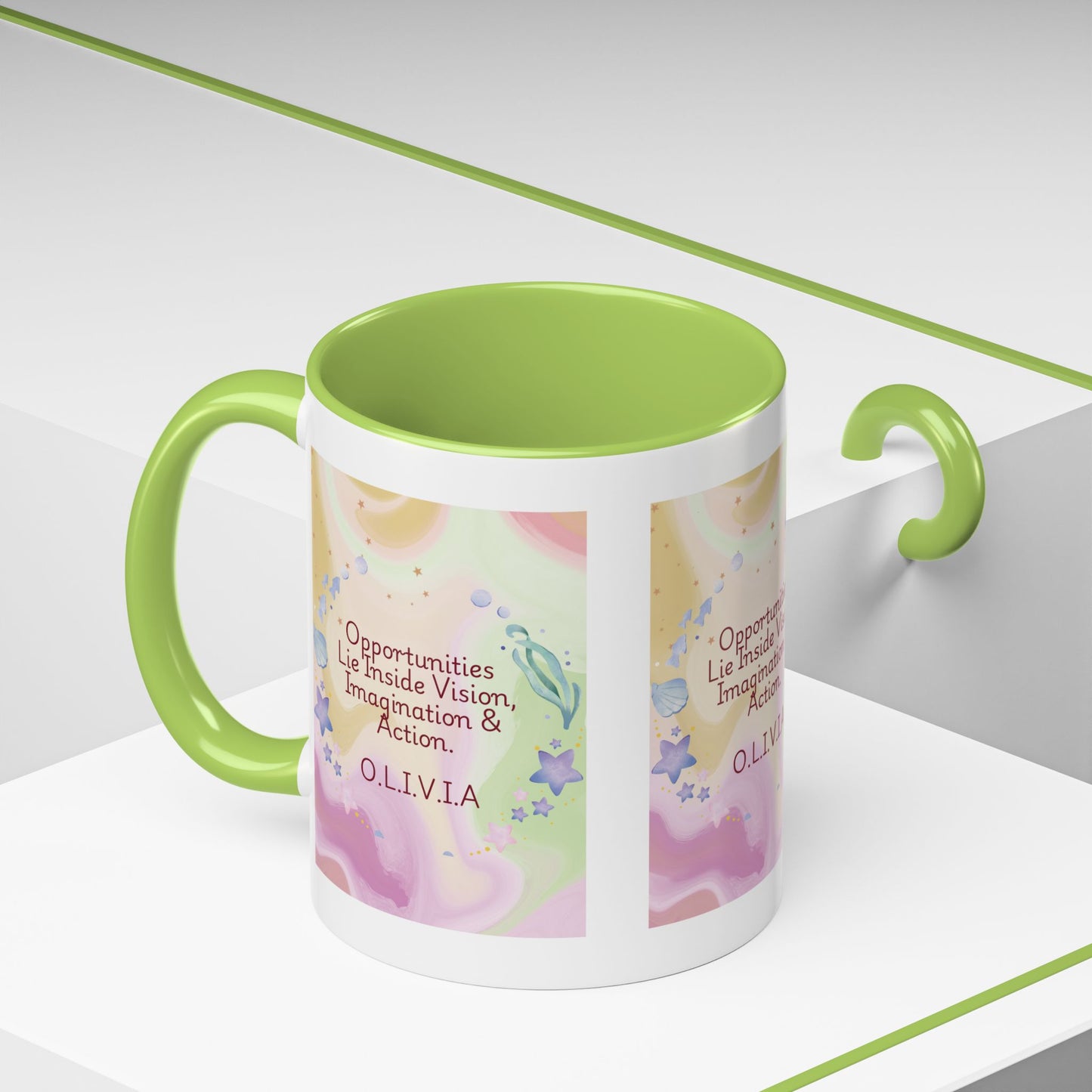 Personalized Ocean Theme Accent Coffee Mug