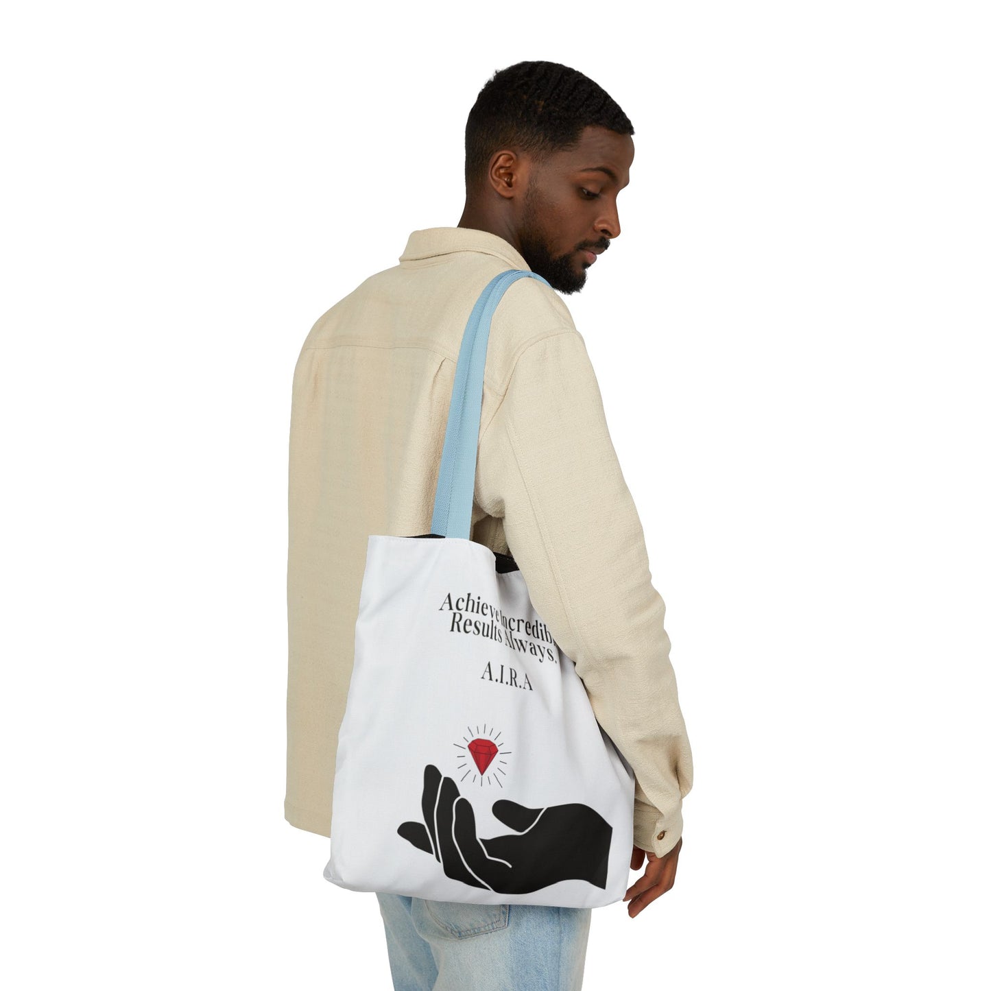 Personalized Initial Quote Gem Hand Canvas Tote Custom Name