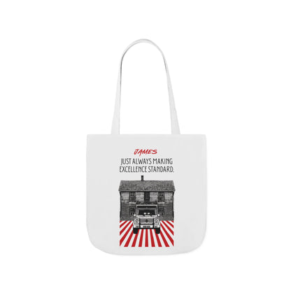 Personalized Initial Quote Vintage Car Canvas Tote Custom Name