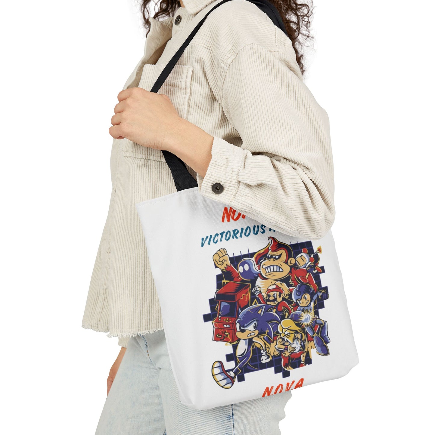 Personalized Initial Quote Cartoon Canvas Tote Custom Name