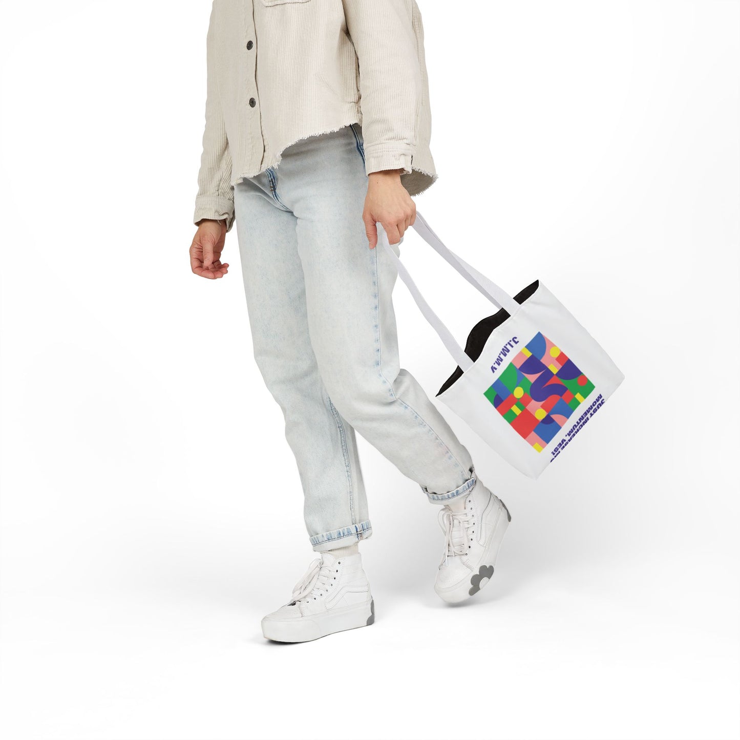 Personalized Initial Quote Colorful Momentum Canvas Tote Custom Name