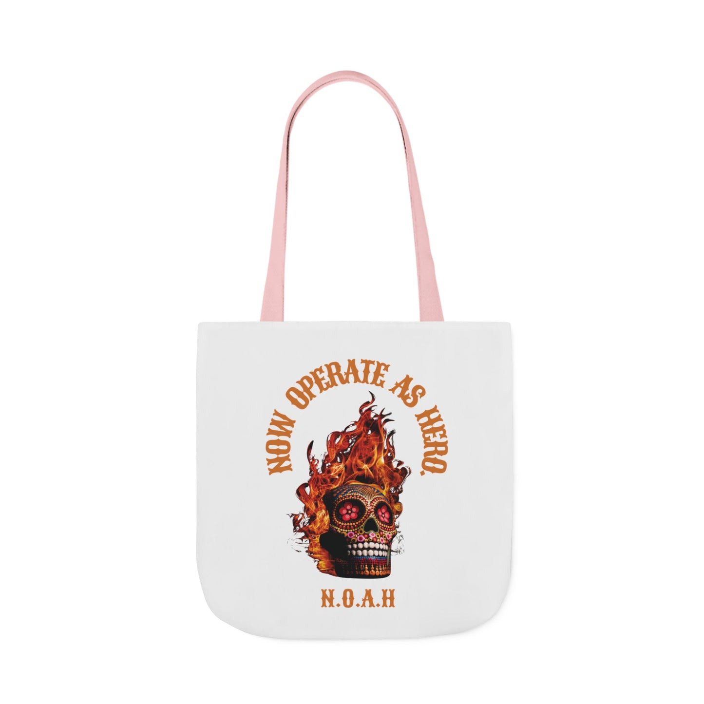 Personalized Initial Quote Fire Skull Canvas Tote Custom Name