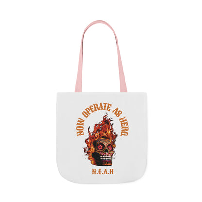 Personalized Initial Quote Fire Skull Canvas Tote Custom Name