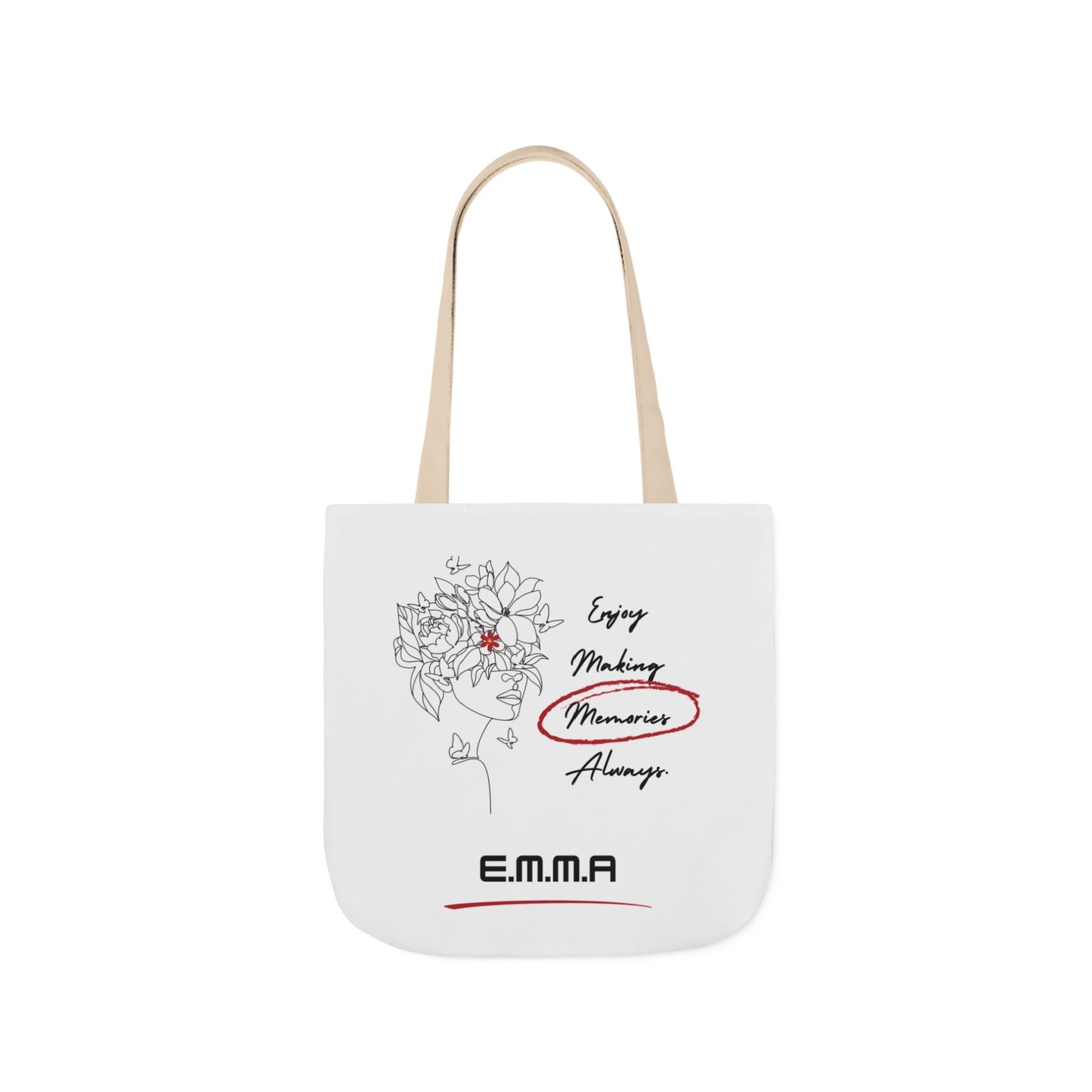 Personalized Initial Quote Floral Girl Canvas Tote Custom Name