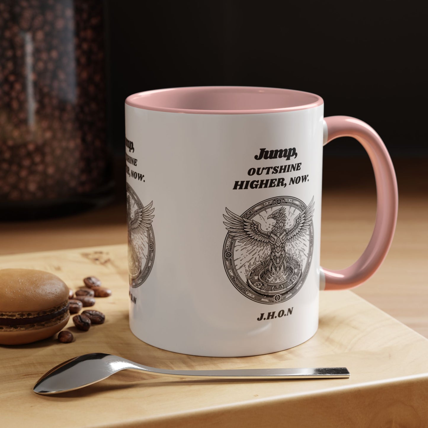 Personalized Eagle Circle Accent Coffee Mug