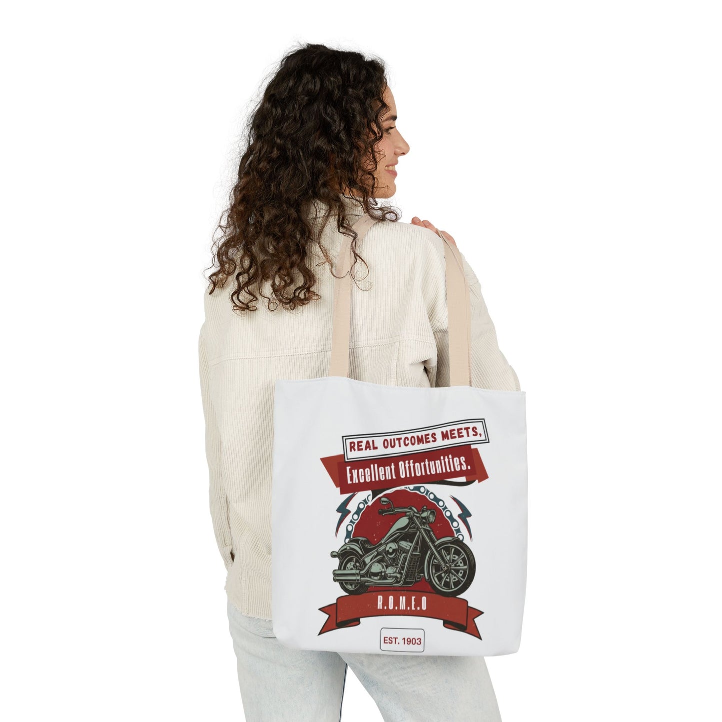 Personalized Initial Quote Motorcycle Canvas Tote Custom Name