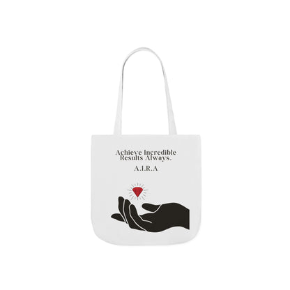 Personalized Initial Quote Gem Hand Canvas Tote Custom Name