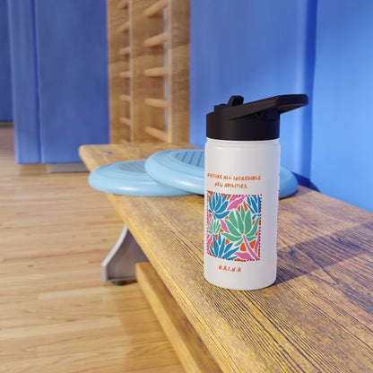 Personalized Initial Quote Floral Momentum Stainless Steel Water Bottle