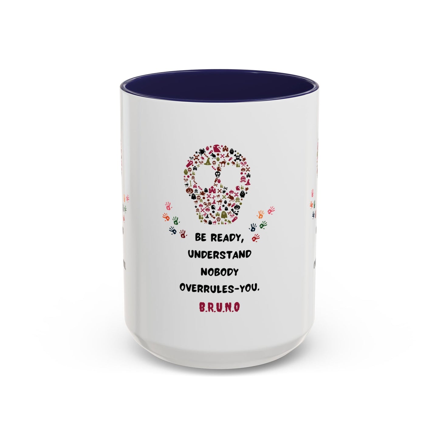 Personalized Initial Floral Skull Accent Coffee Mug