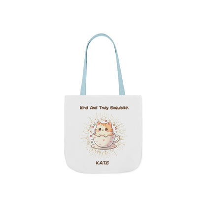 Personalized Initial Quote Exquisite Cat Canvas Tote Custom Name