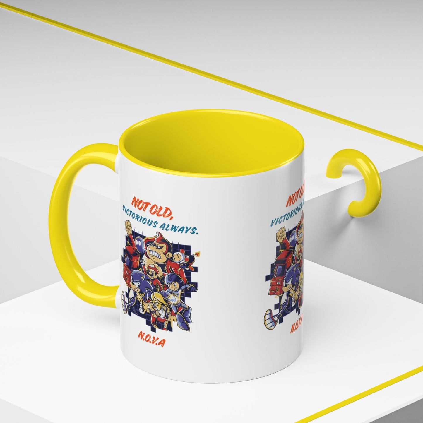 Personalized Victory Cartoon Accent Coffee Mug