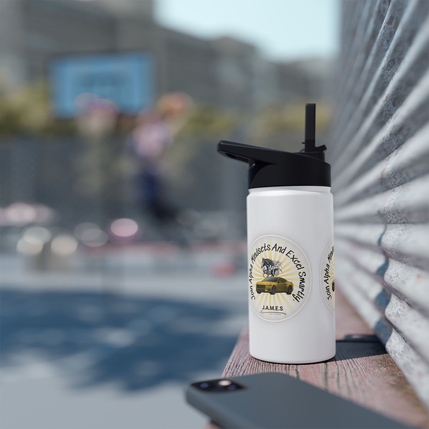 Personalized Initial Quote Horse Car Stainless Steel Water Bottle