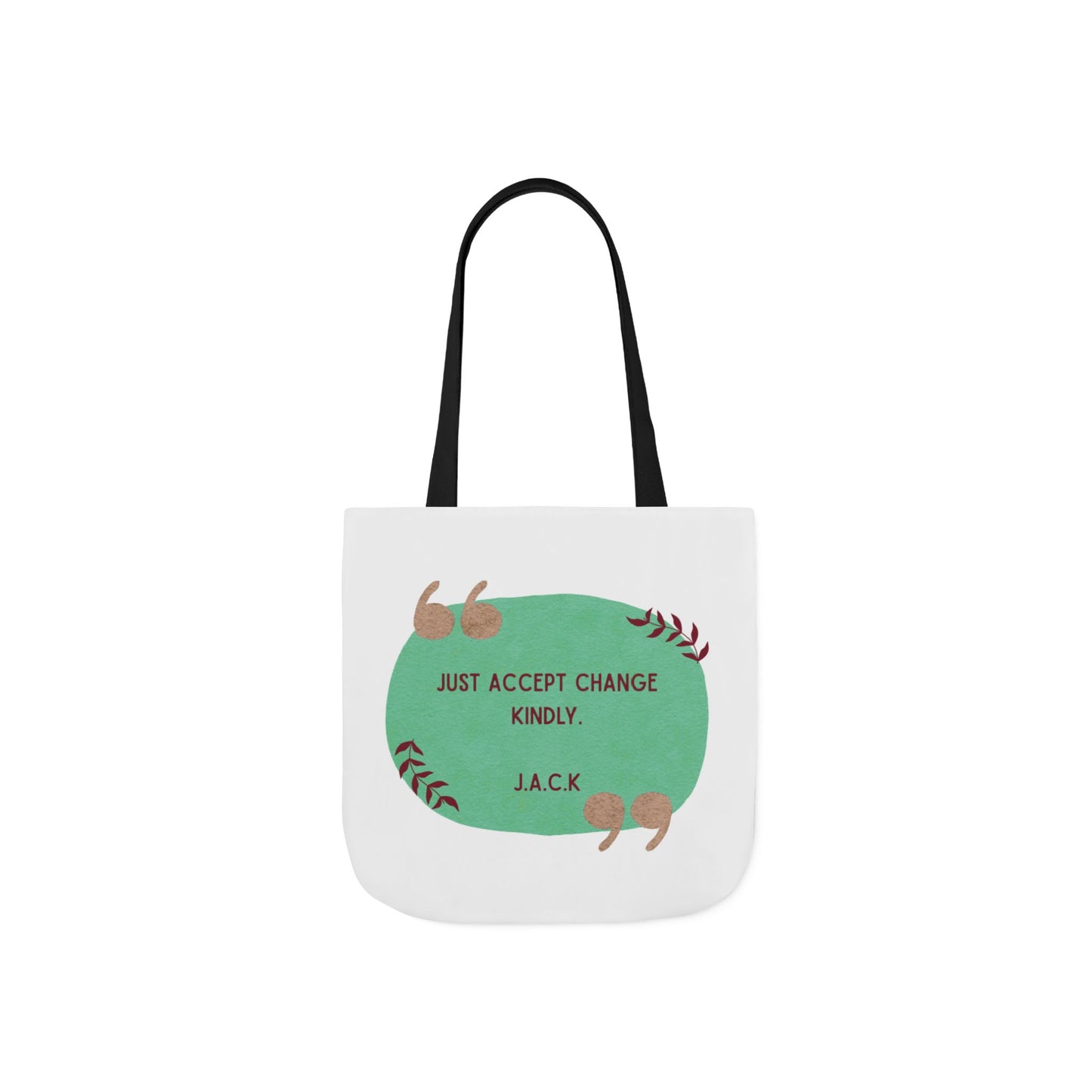 Personalized Initial Quote Inspirational  Note Canvas Tote Custom Name