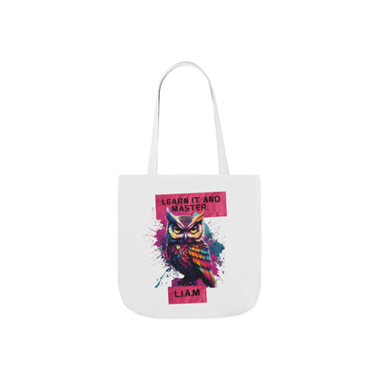 Personalized Initial Quote Owl Canvas Tote Custom Name