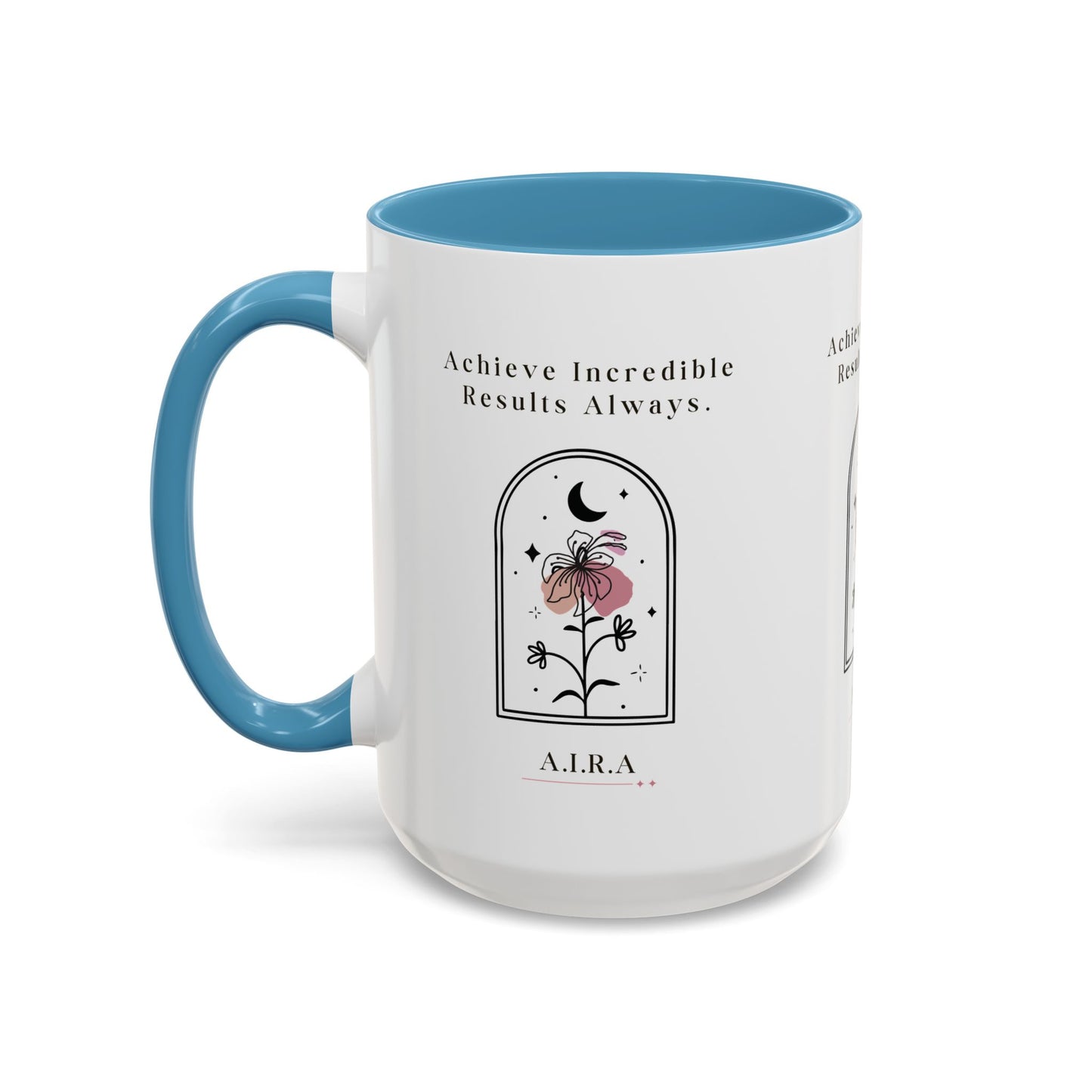 Personalized Initial Floral Moon Accent Coffee Mug
