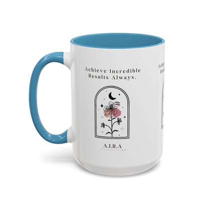 Personalized Initial Floral Moon Accent Coffee Mug