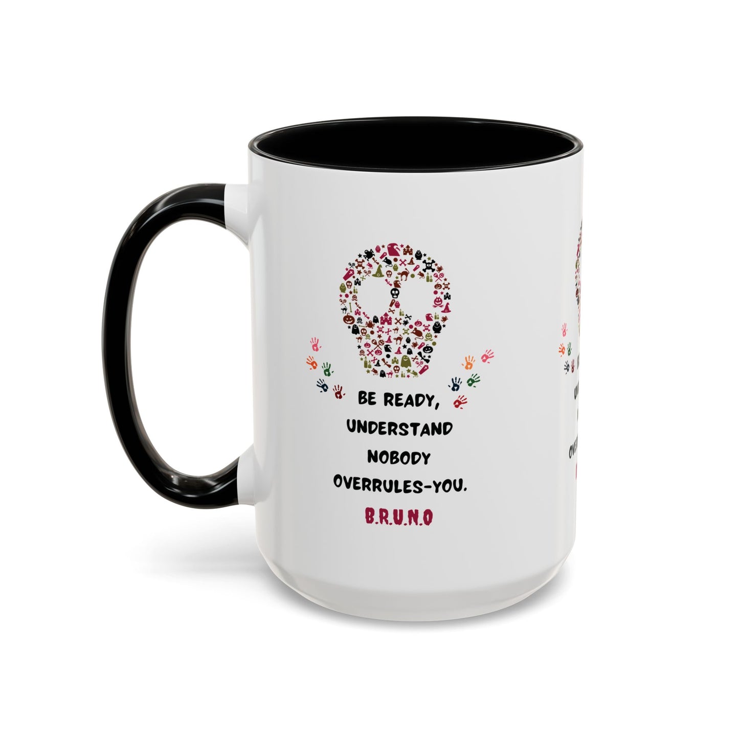 Personalized Initial Floral Skull Accent Coffee Mug