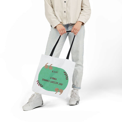 Personalized Initial Quote Inspirational  Note Canvas Tote Custom Name