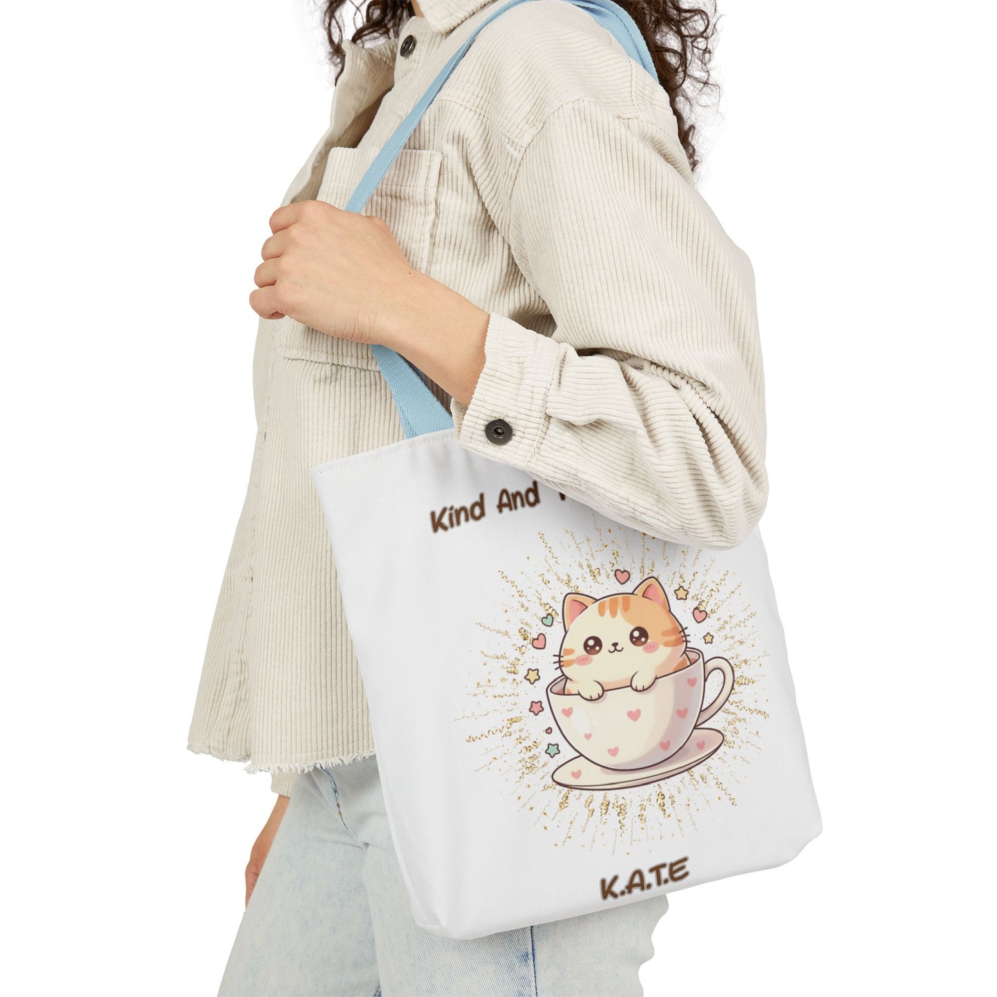 Personalized Initial Quote Exquisite Cat Canvas Tote Custom Name