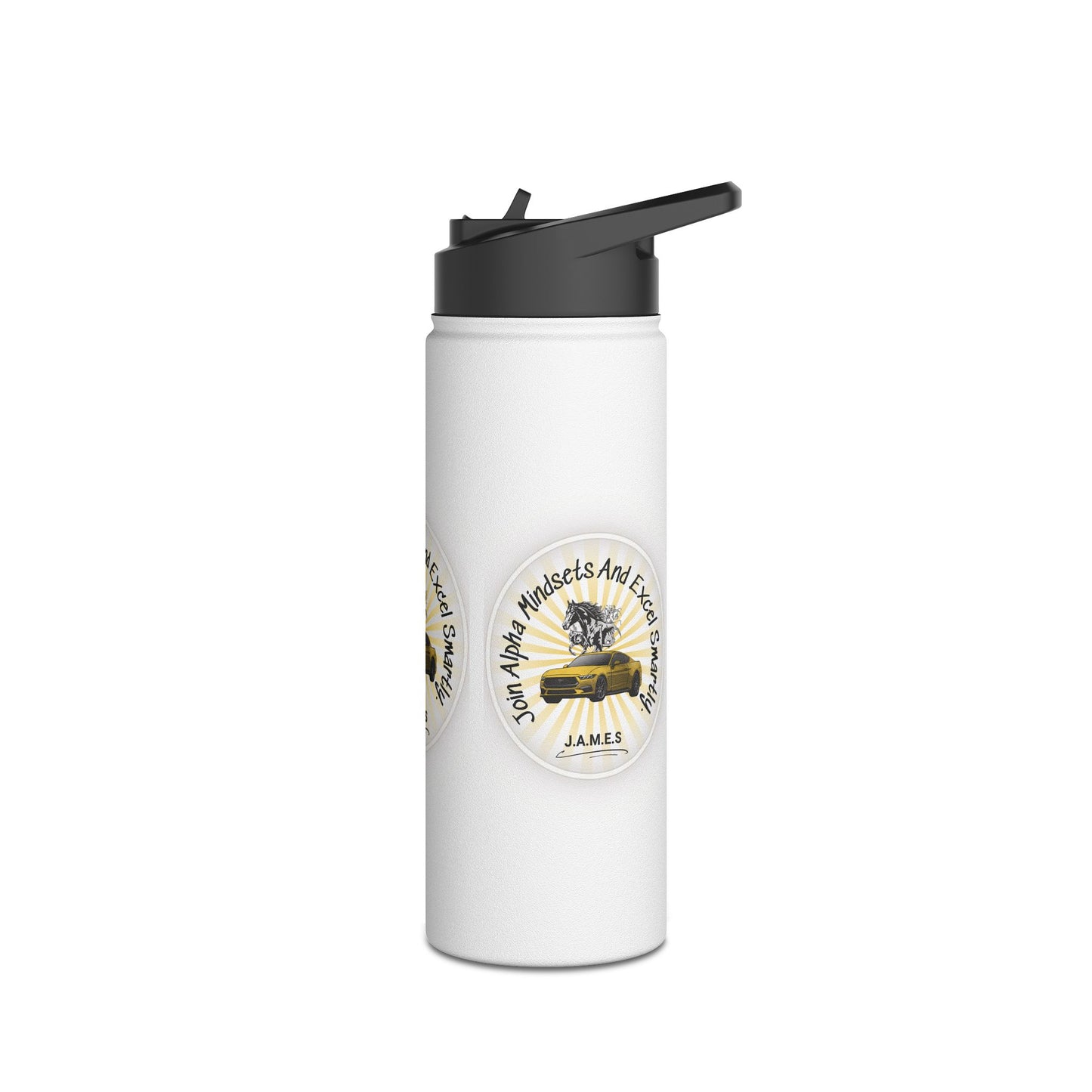 Personalized Initial Quote Horse Car Stainless Steel Water Bottle