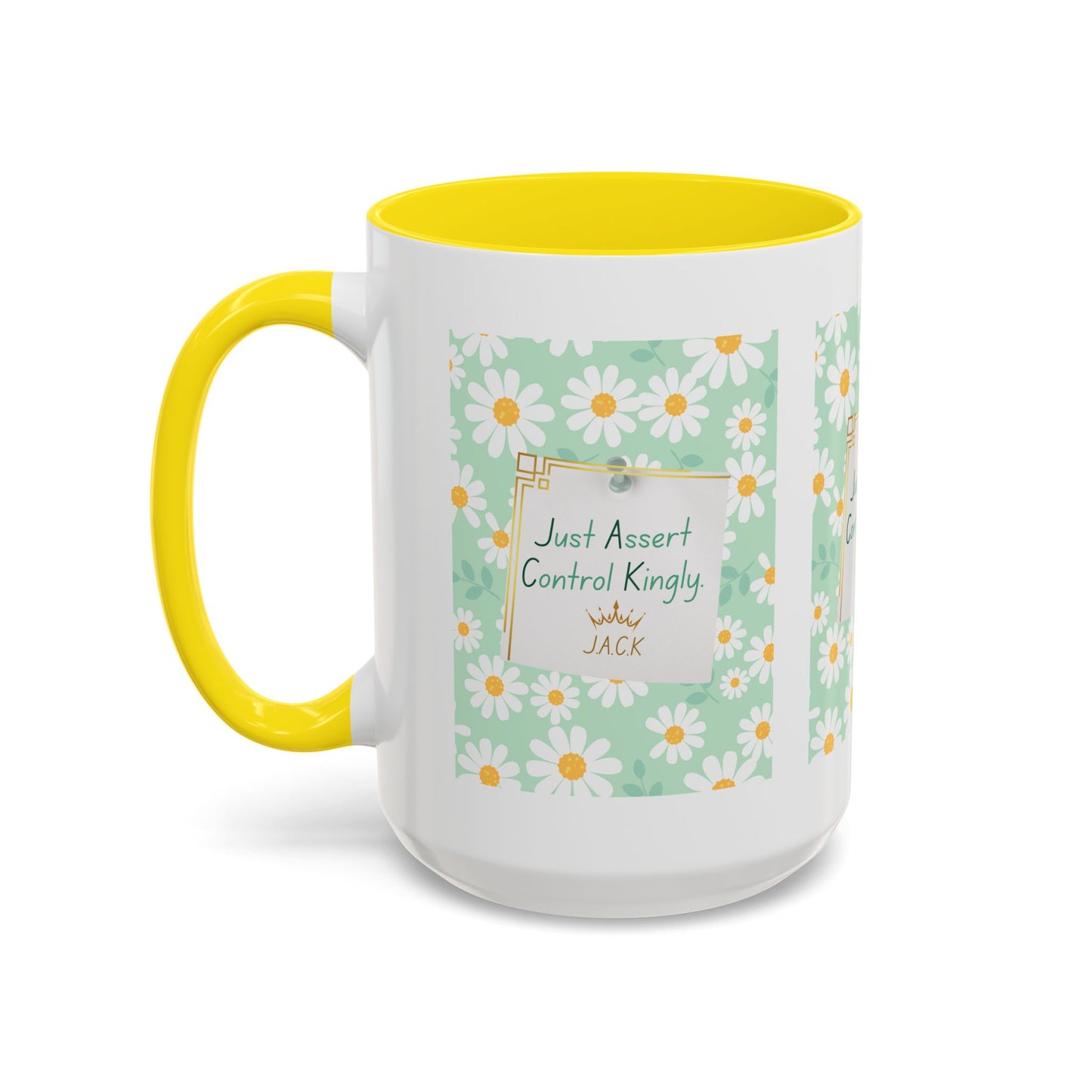Personalized Floral Message Accent Coffee Mug