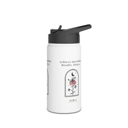 Personalized Initial Quote Floral Moon Stainless Steel Water Bottle