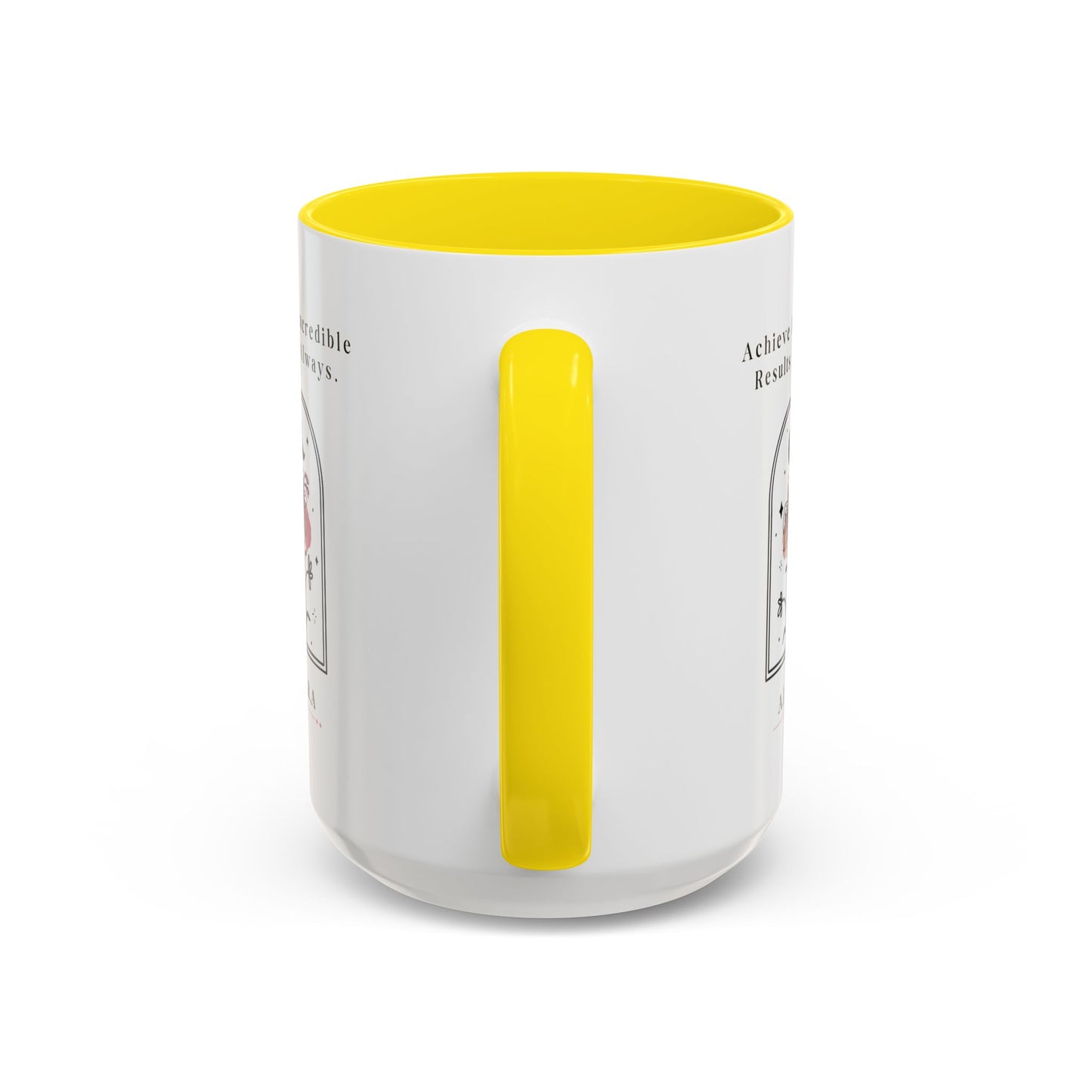 Personalized Initial Floral Moon Accent Coffee Mug