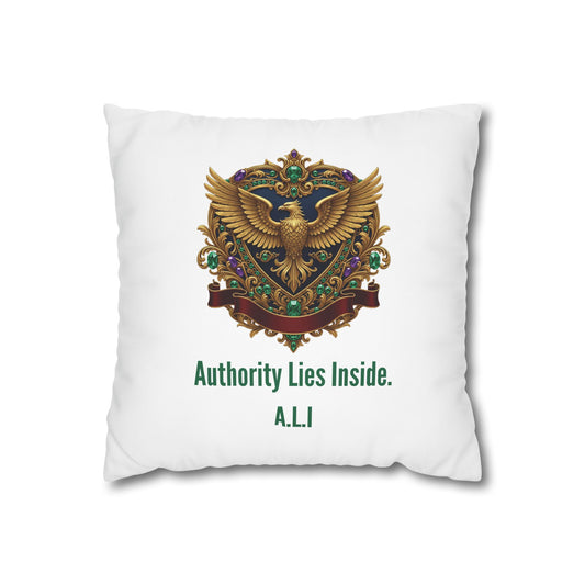 Customized monogrammed pillowcase with personalized quote. High-quality poly canvas square cushion cover, ideal for housewarming, wedding, or anniversary gifts with bespoke text.