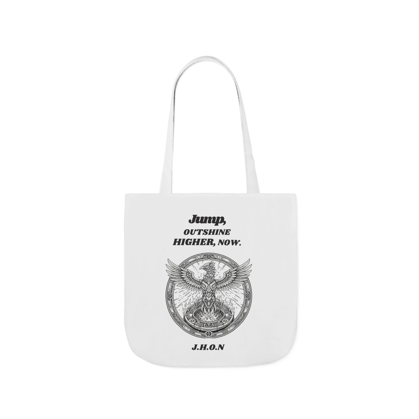 Personalized Initial Quote Circled Eagle Canvas Tote Custom Name