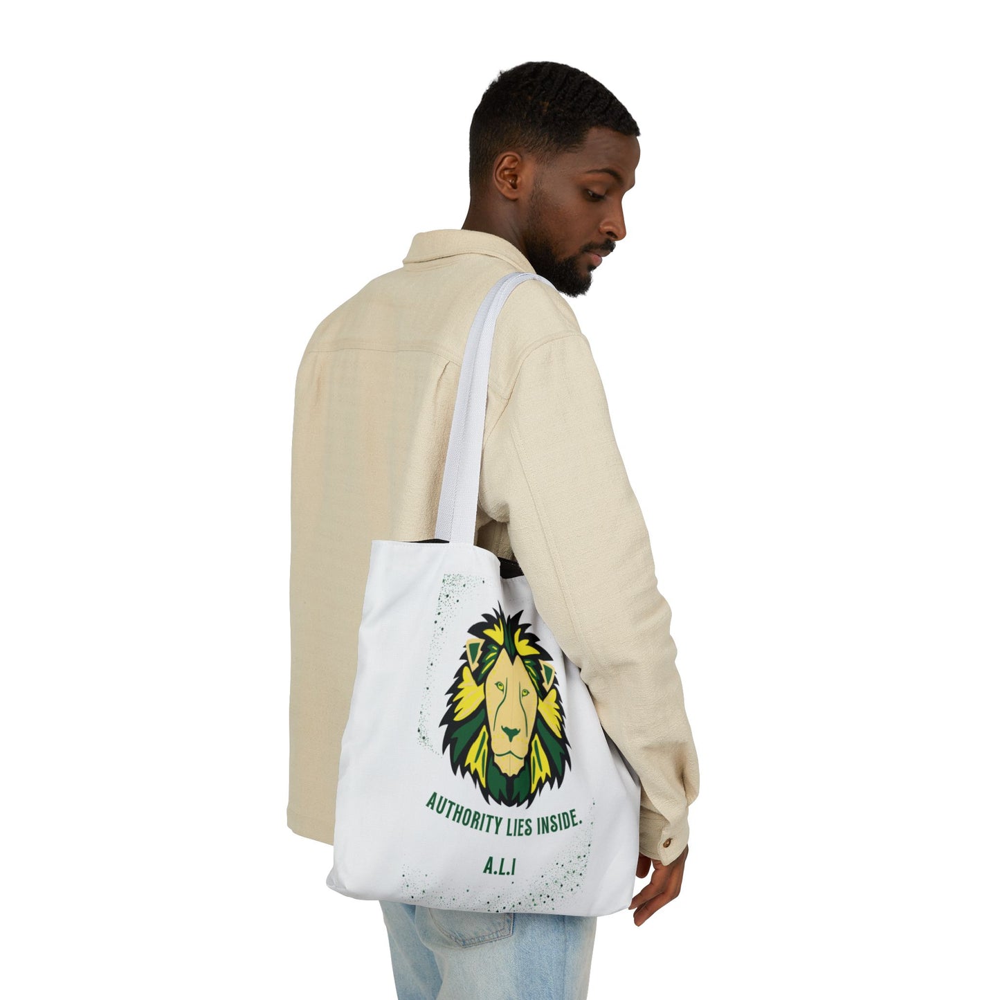 Personalized Initial Quote Lion Canvas Tote Custom Name