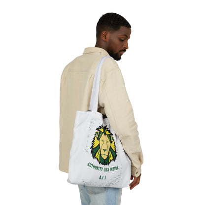 Personalized Initial Quote Lion Canvas Tote Custom Name