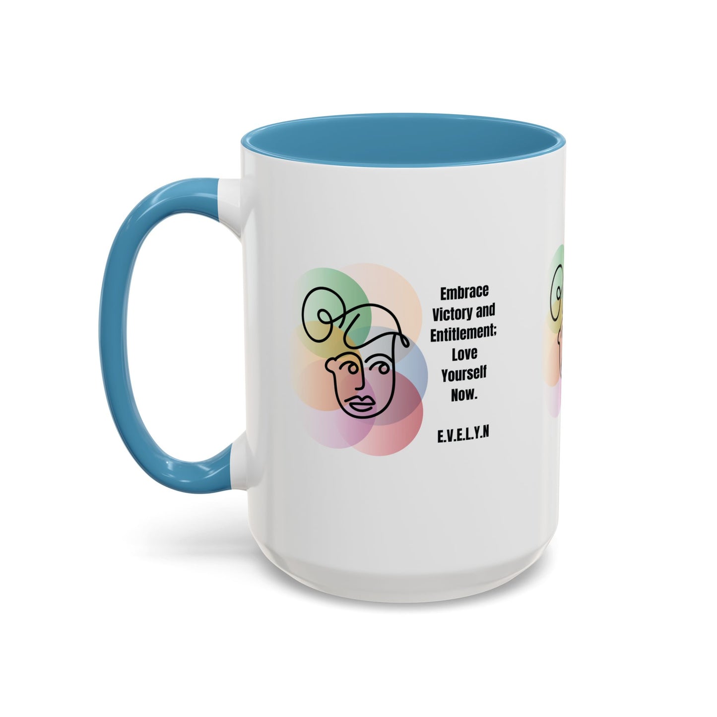 Personalized Initial Sketch Girl Accent Coffee Mug