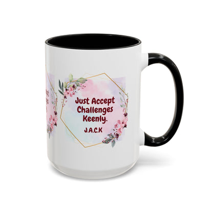Personalized Floral Frame Accent Coffee Mug