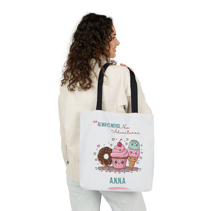 Personalized Initial Quote Sweet Treat Canvas Tote Custom Name