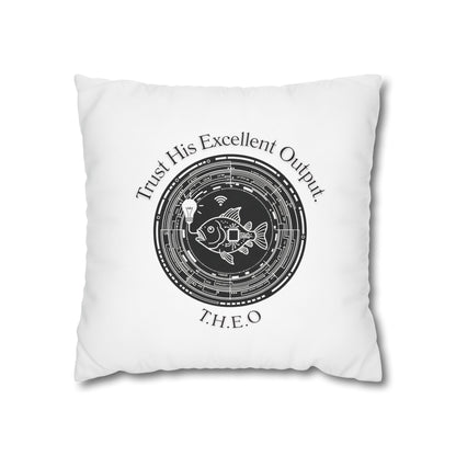 Personalized Initial Quote Fish — Custom Sayings on Square Poly Canvas Pillowcase