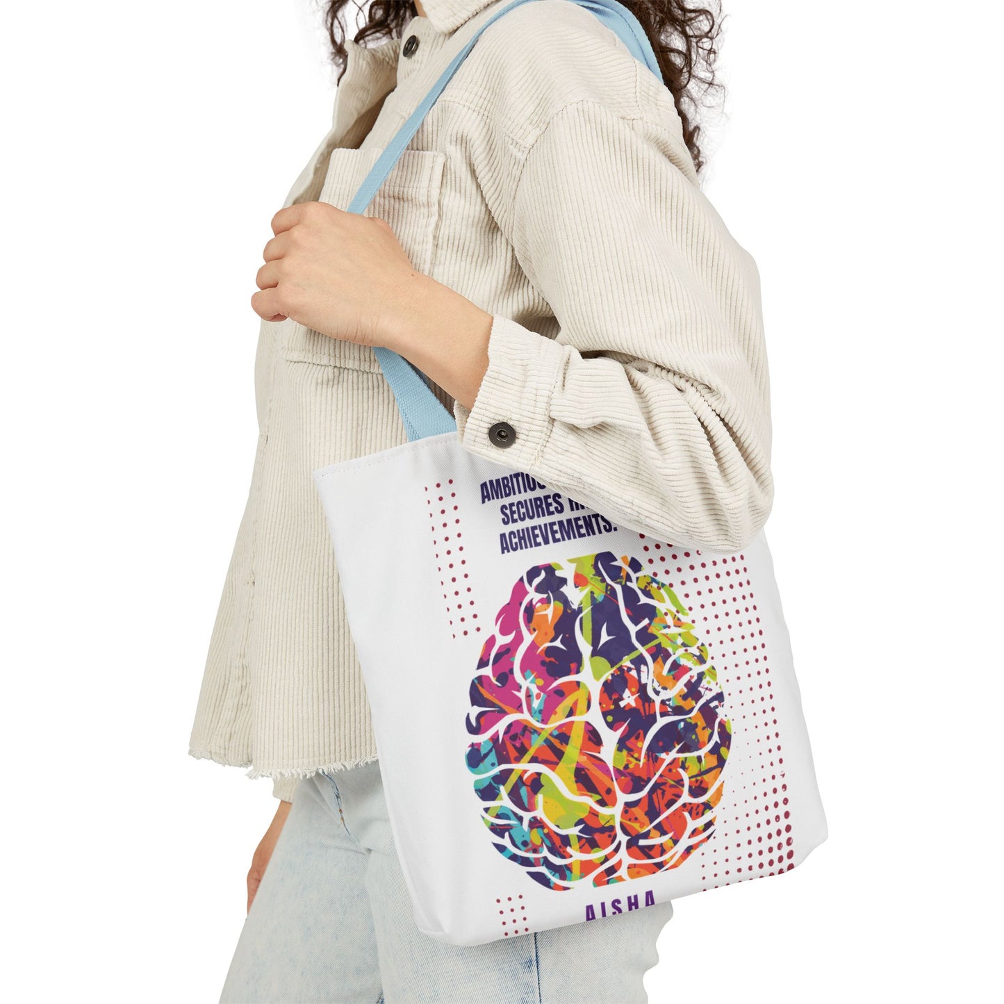 Personalized Initial Quote Brain Canvas Tote Custom Name
