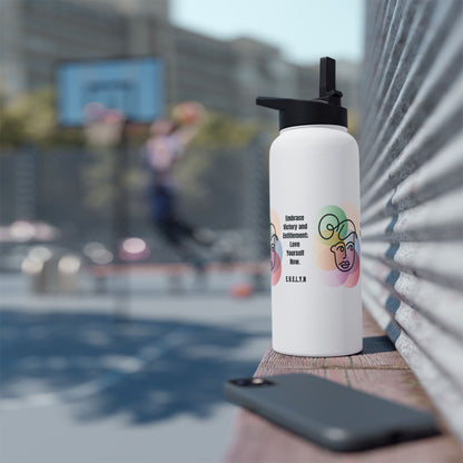 Personalized Initial Quote Sketch Girl Stainless Steel Water Bottle