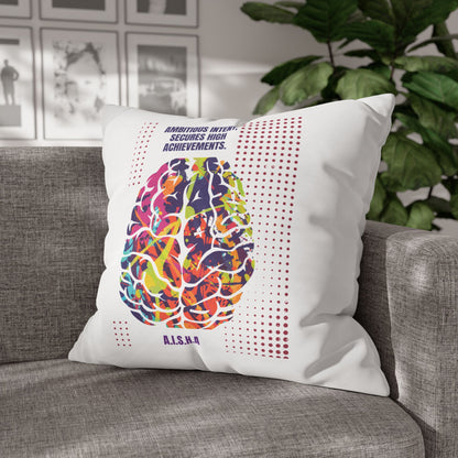Personalized Initial Quote Brain — Custom Sayings on Square Poly Canvas Pillowcase
