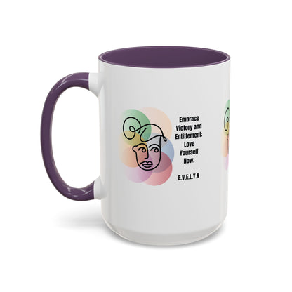 Personalized Initial Sketch Girl Accent Coffee Mug